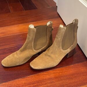 Zara Brown camel color Suede Ankle Boots size 40